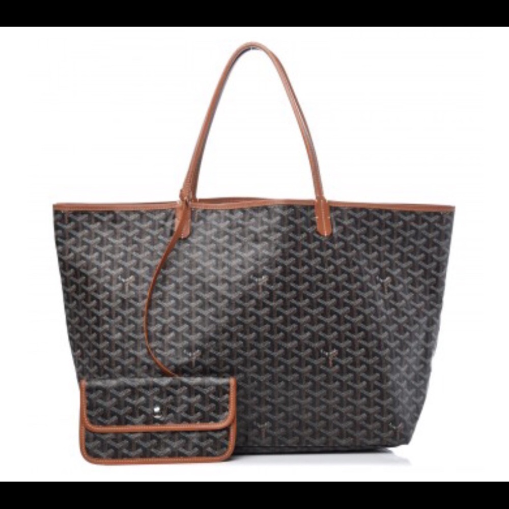 Goyard Black and Brown Chevron Tote GM